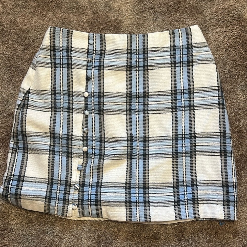 Blue rain mini skirt
